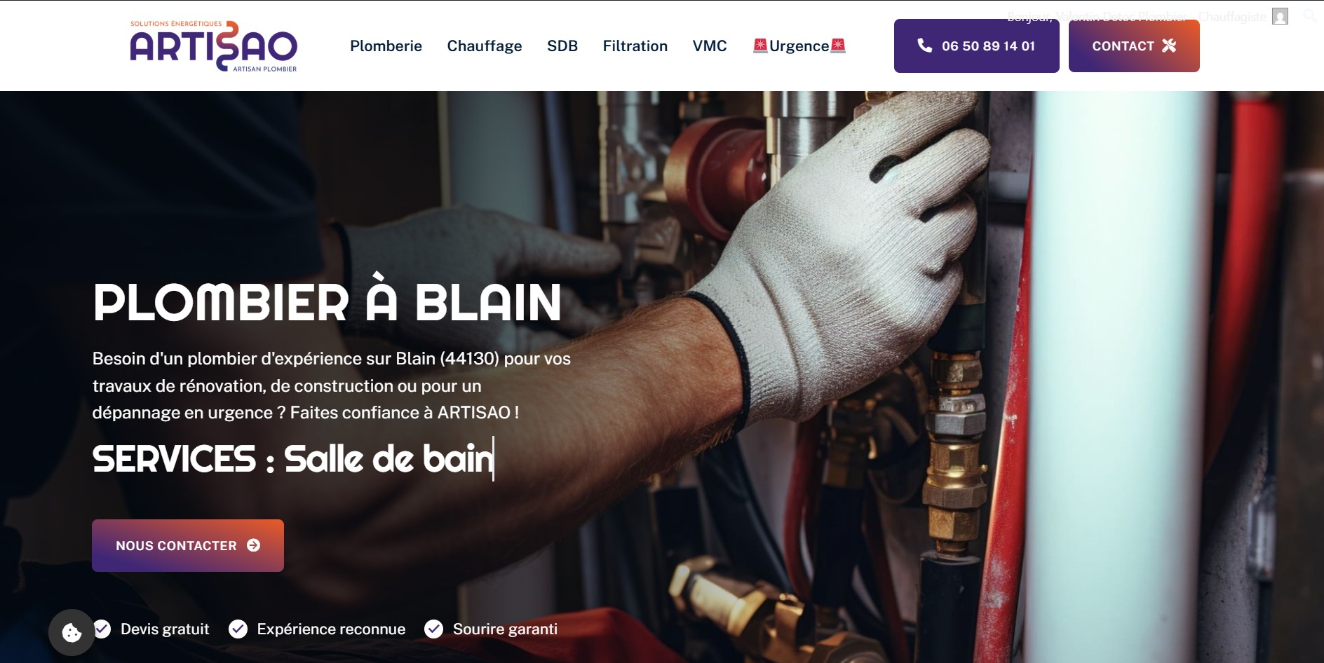 Création de site internet Plombier Chauffagiste à Blain