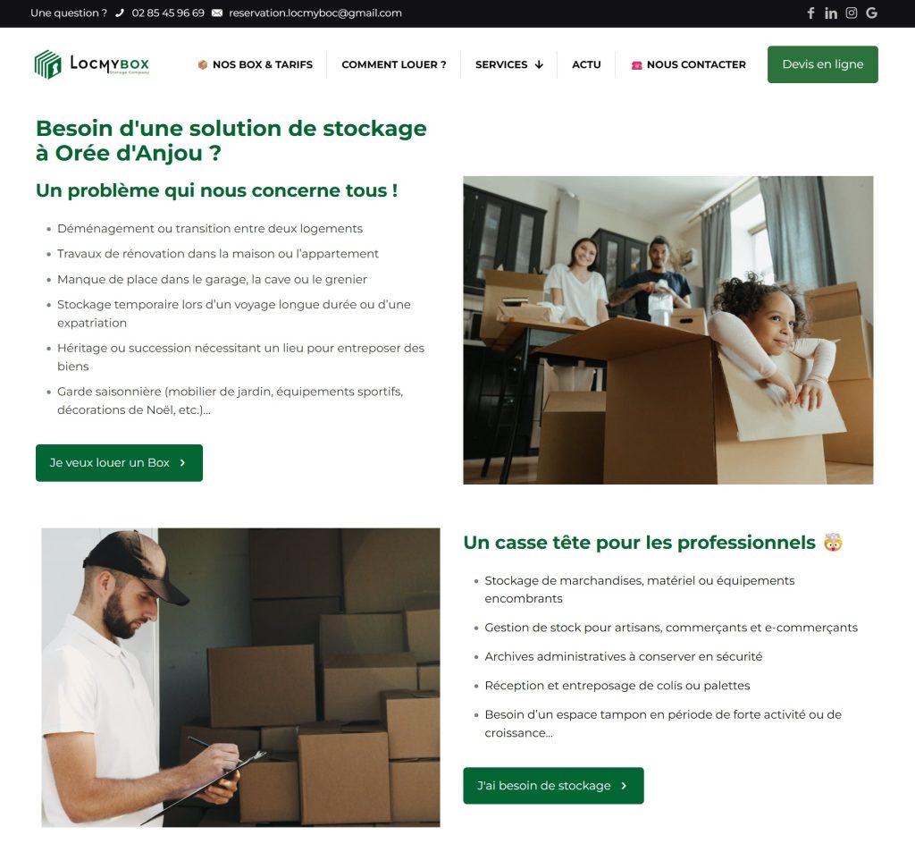 Location box de stockage à Ancenis