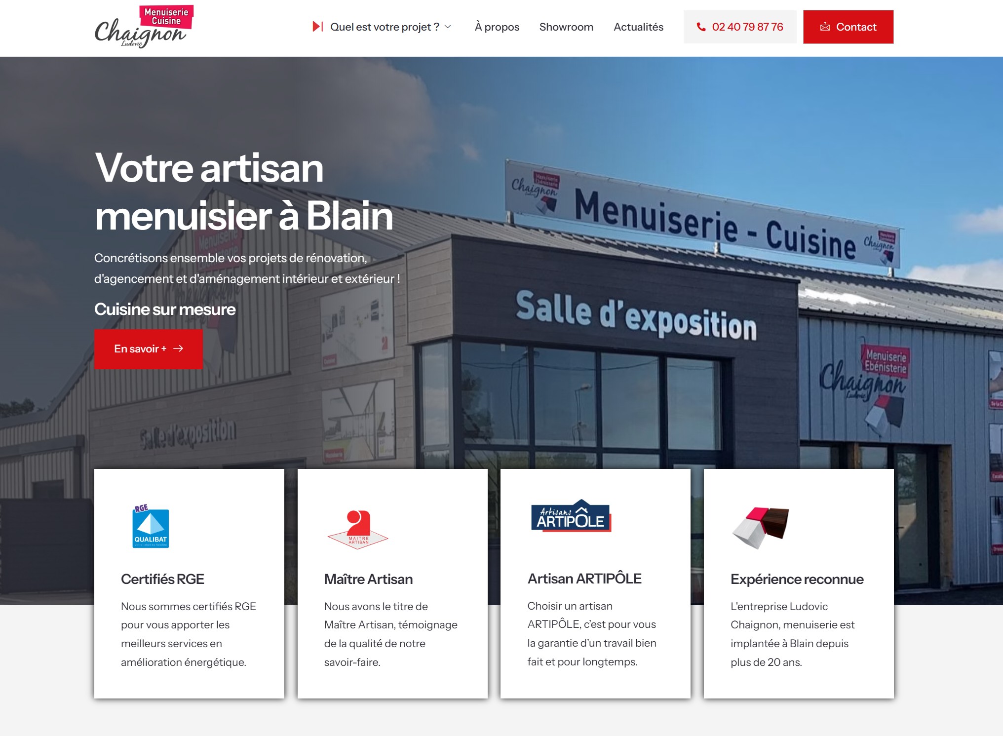 Création de site internet pour menuisier à Blain