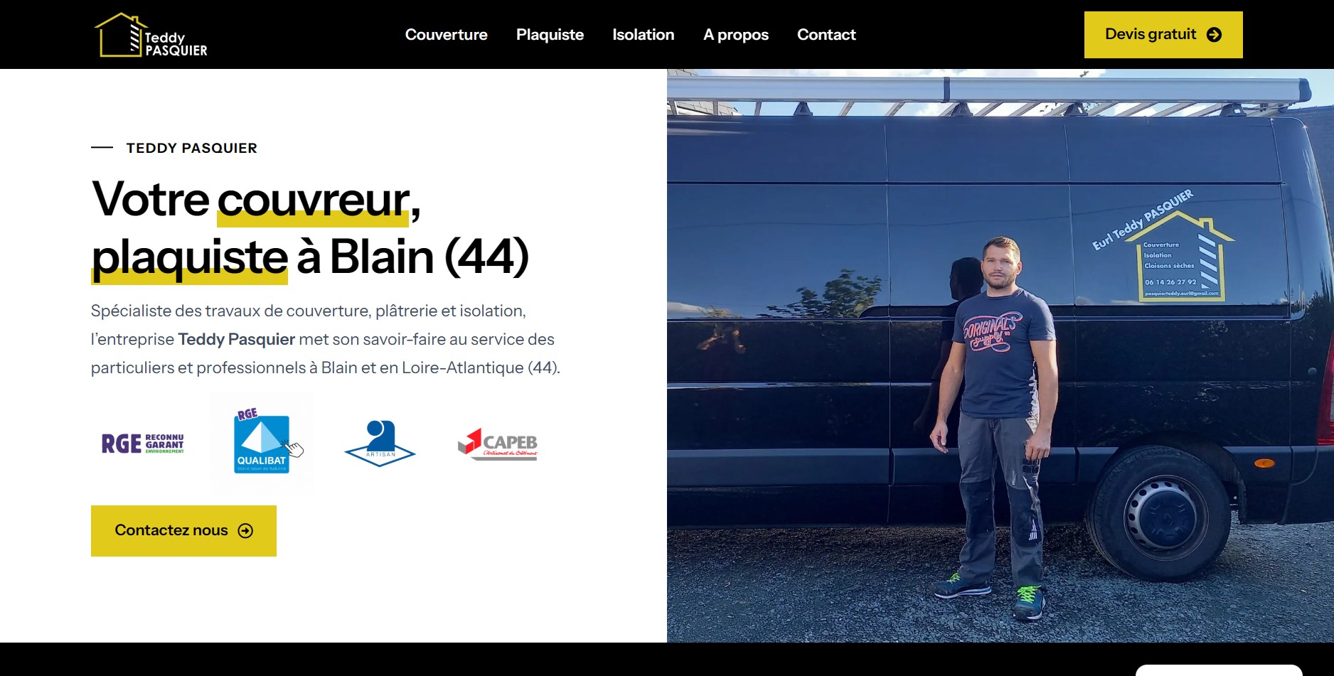 Création de site internet pour couvreur plaquiste