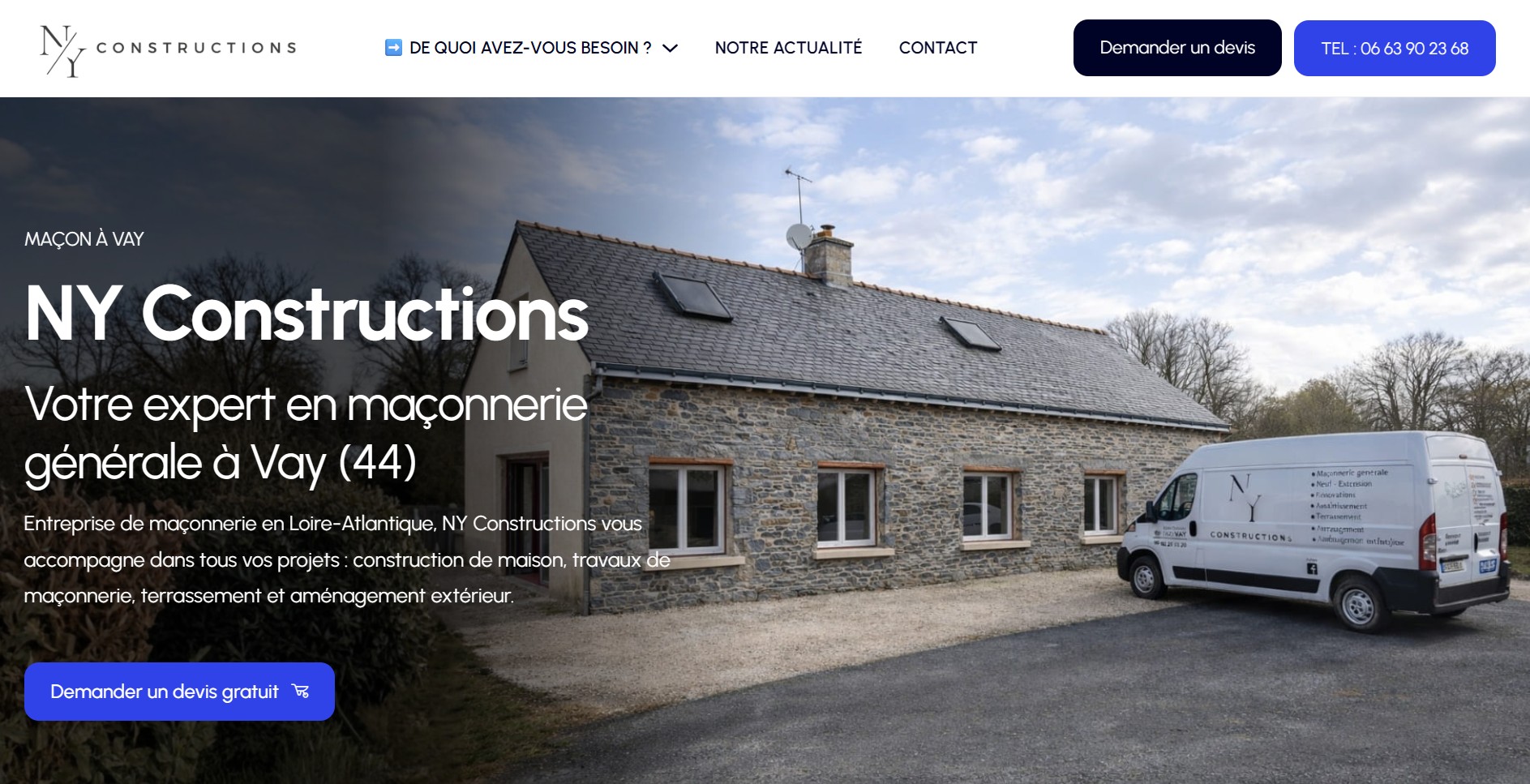 Site internet pour maçon
